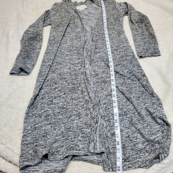 Velvet Anthropologie Gray Drape Open Front‎ Long Sweater Cardigan L - Picture 6 of 7